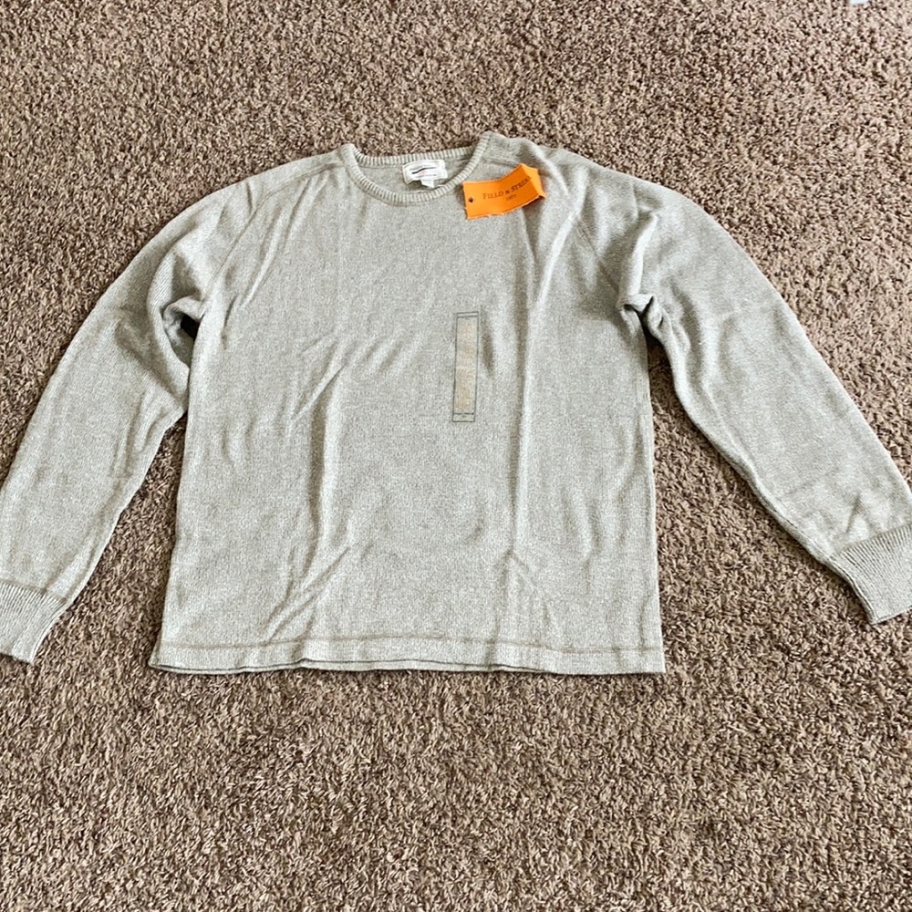 Field & Stream Beige Reverse Stitch Cotton Blend Crew Neck Sweater Sz XL -NWT